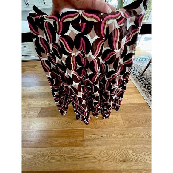 Apostrophe Skirt Size 4 A-Line Fit And Flare Brown Pink Geometric - Picture 8 of 9